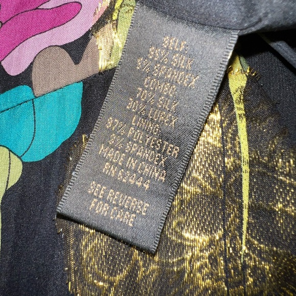 Nicole Miller silk knee-lenght dress. Size:S. Color: black/metallik - Picture 11 of 12